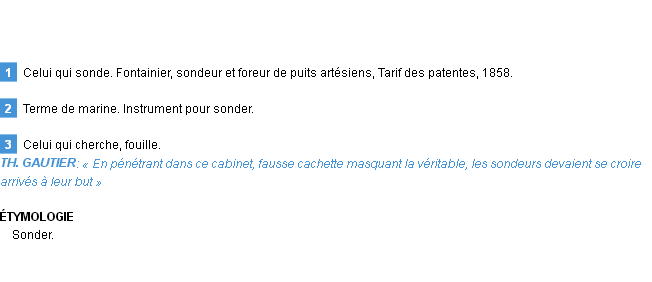 Définition sondeur Emile Littré