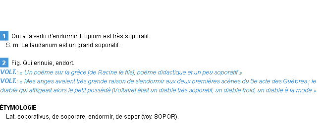 Définition soporatif Emile Littré