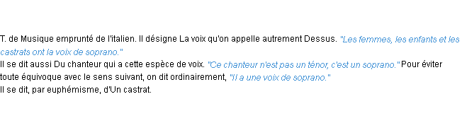 Définition soprano ACAD 1835