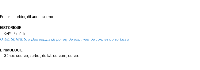 Définition sorbe Emile Littré