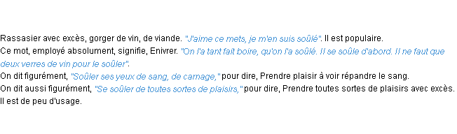 Définition soûler ACAD 1798