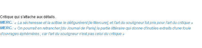 Définition souligneur Emile Littré