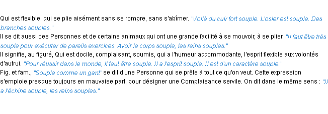 Définition souple ACAD 1932