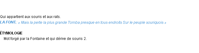 Définition souriquois Emile Littré