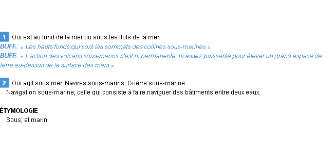 Définition sous-marin Emile Littré