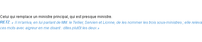 Définition sous-ministre Emile Littré