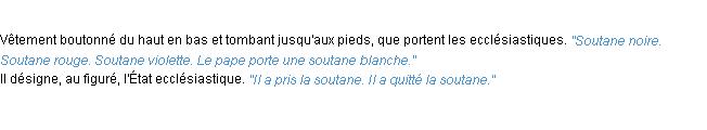 Définition soutane ACAD 1932