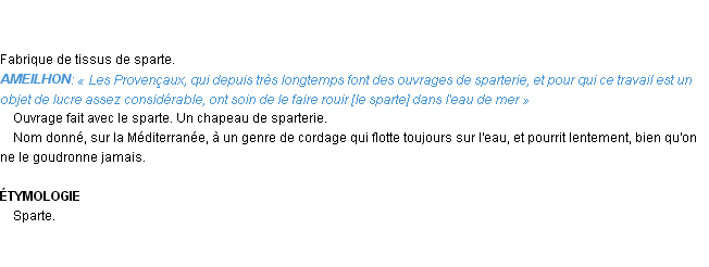 Définition sparterie Emile Littré