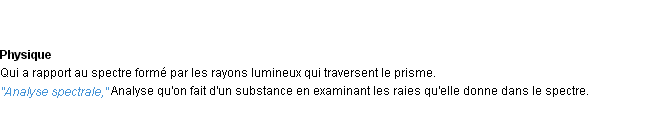 Définition spectral ACAD 1932