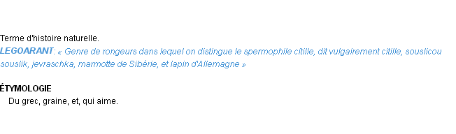 Définition spermophile Emile Littré
