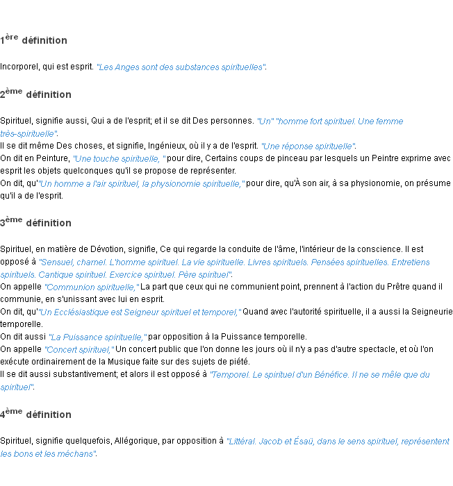 Définition spirituel ACAD 1798