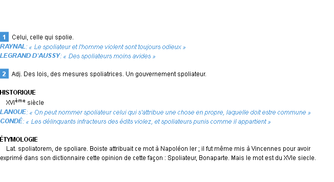 Définition spoliateur Emile Littré