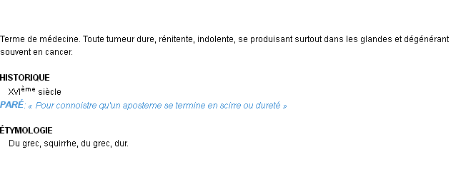 Définition squirre Emile Littré