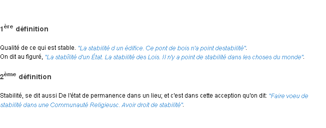 Définition stabilité ACAD 1798