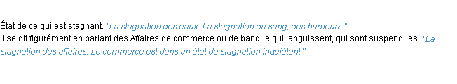 Définition stagnation ACAD 1932