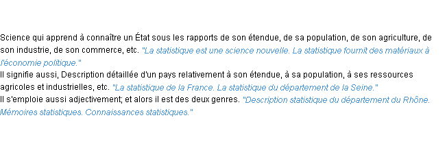 Définition statistique ACAD 1835