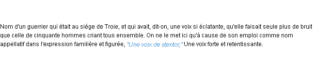 Définition stentor ACAD 1835