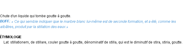 Définition stillation Emile Littré