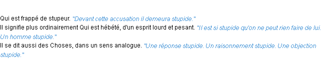 Définition stupide ACAD 1932