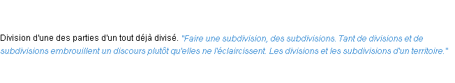 Définition subdivision ACAD 1835