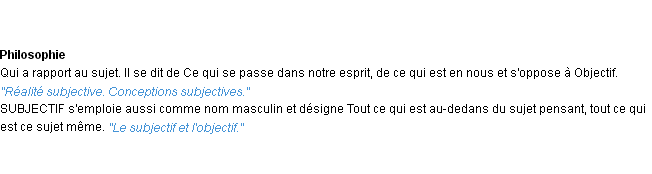 Définition subjectif ACAD 1932