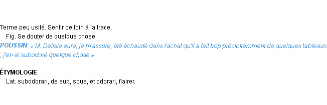 Définition subodorer Emile Littré