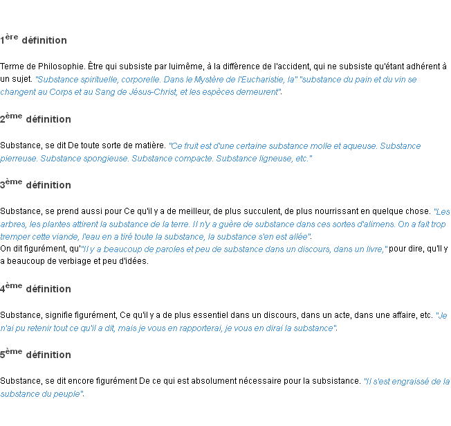Définition substance ACAD 1798