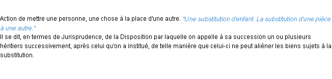 Définition substitution ACAD 1932