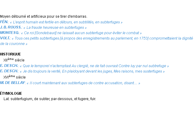 Définition subterfuge Emile Littré