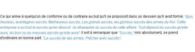 Définition succès ACAD 1798