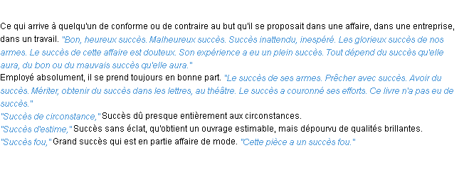 Définition succès ACAD 1932