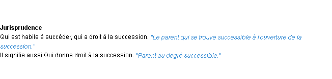 Définition successible ACAD 1932