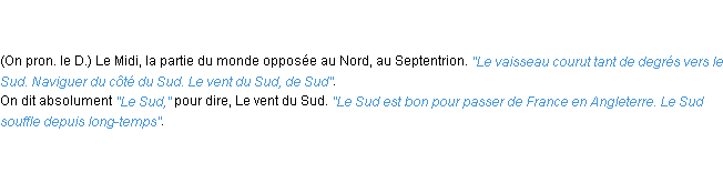 Définition sud ACAD 1798