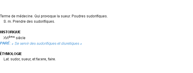 Définition sudorifique Emile Littré