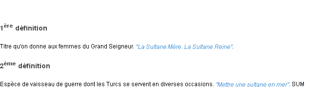 Définition sultane ACAD 1798