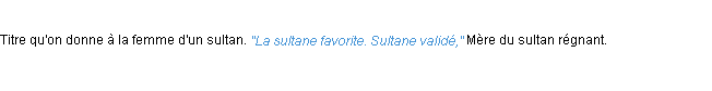 Définition sultane ACAD 1932