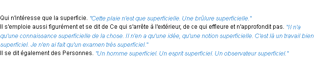 Définition superficiel ACAD 1932