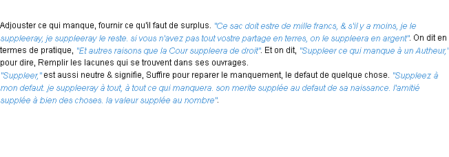 Définition suppleer ACAD 1694