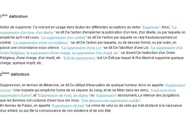 Définition suppression ACAD 1798