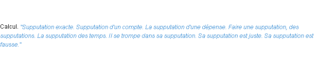 Définition supputation ACAD 1835