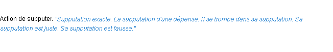 Définition supputation ACAD 1932