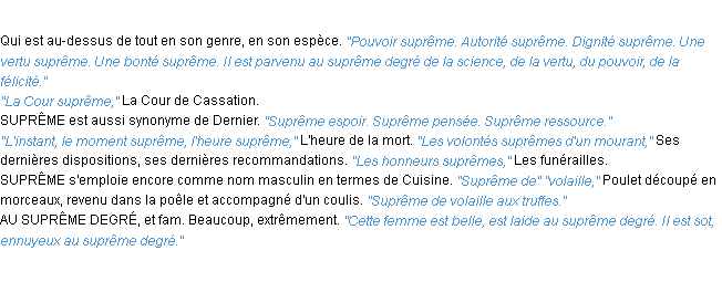 Définition suprême ACAD 1932