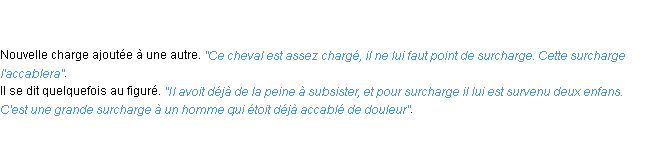 Définition surcharge ACAD 1798