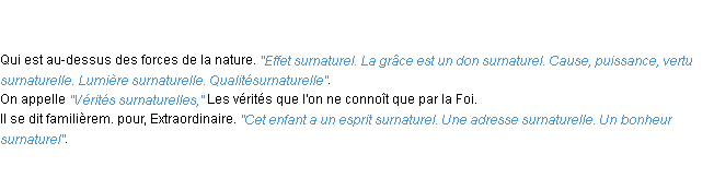 Définition surnaturel ACAD 1798