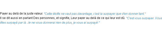 Définition surpayer ACAD 1835