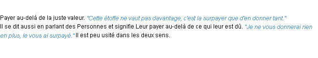 Définition surpayer ACAD 1932