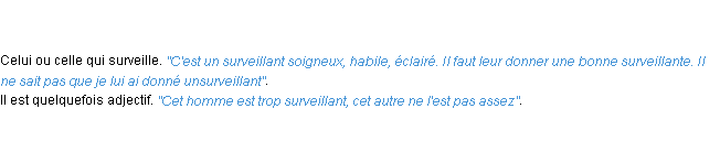 Définition surveillant ACAD 1798