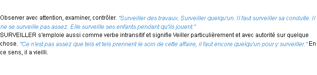 Définition surveiller ACAD 1932