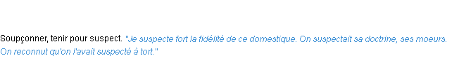 Définition suspecter ACAD 1835