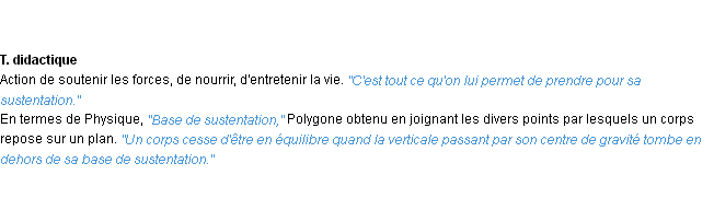 Définition sustentation ACAD 1932